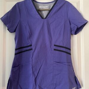 Grey's Anatomy Women's V-Neck Purple Scrub Top